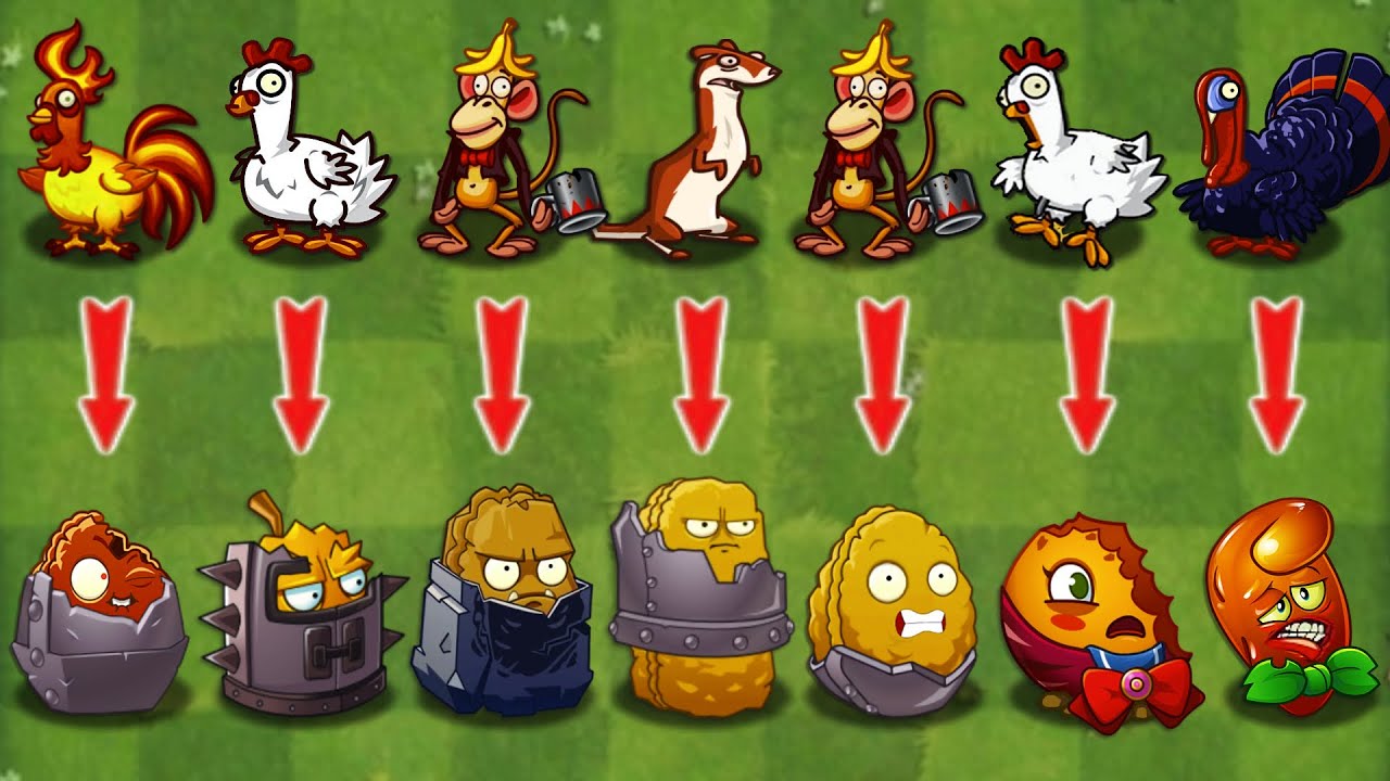 PvZ2 Challenge - 10 Plants M200 Vs 400 ANIMAL Zombies - Who Will Win ?