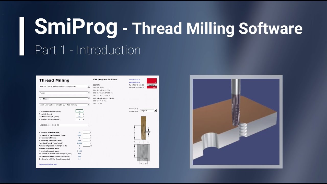 SmiProg Part 1: Introduction (Software for Thread Milling)