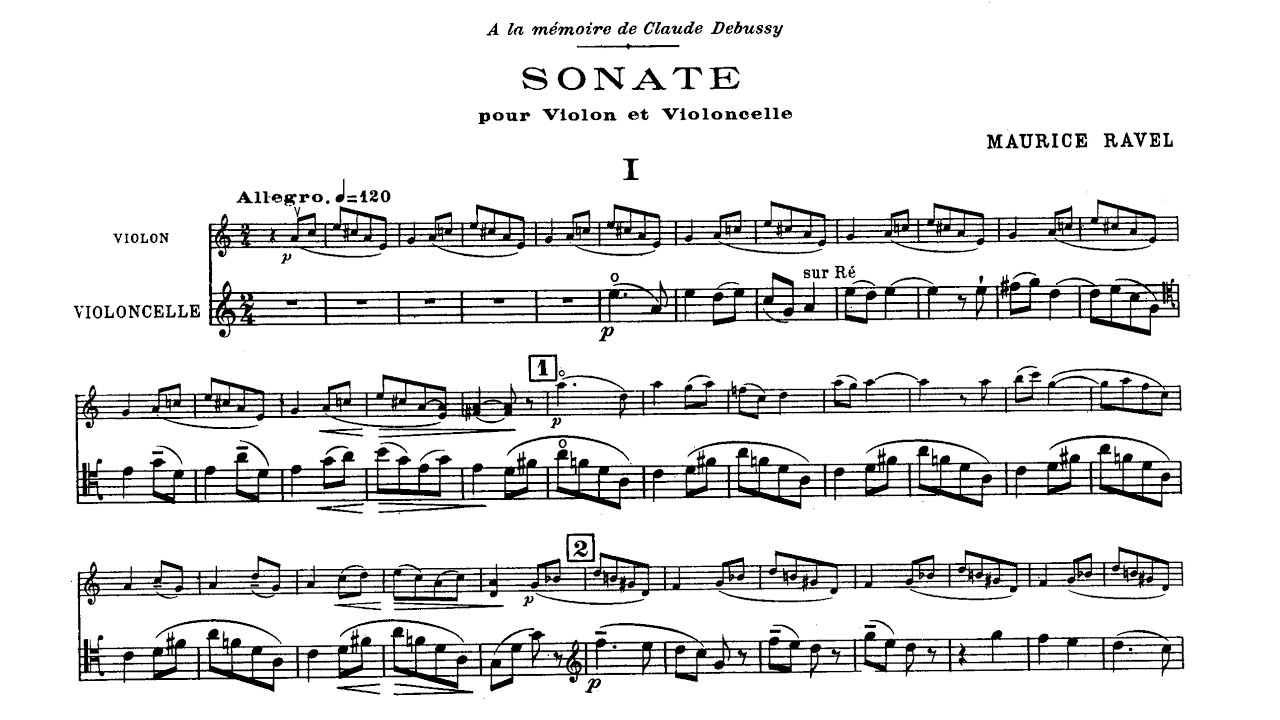 Maurice Ravel - Sonata for Violin and Cello, M. 73