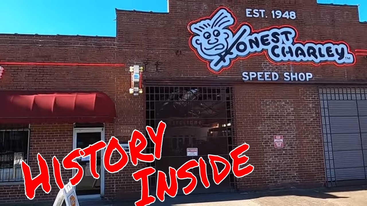 History inside Honest Charley Speed Shop/Garage/Museum at Coker Tire Chattanooga, TN.