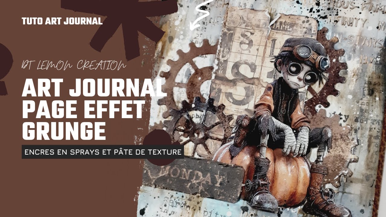 ART JOURNAL PAGE GRUNGE avec les designs de @LemonCreationART