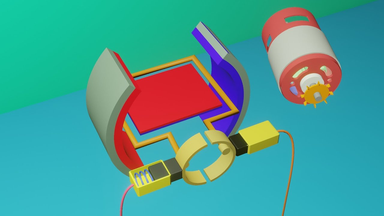 كيف يعمل محرك التيار المستمر DC Motor || 3D Animation