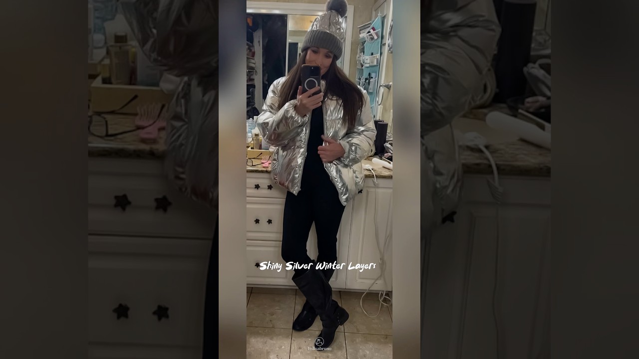 Silver Catsuit Winter Style | Chic Layering Look 🩶