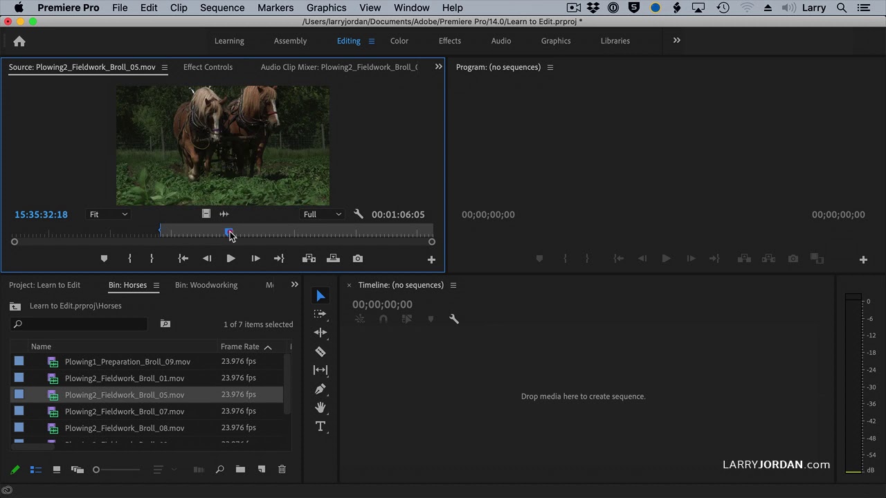 Premiere Pro: Use the Source Monitor to Review and Mark Video Clips