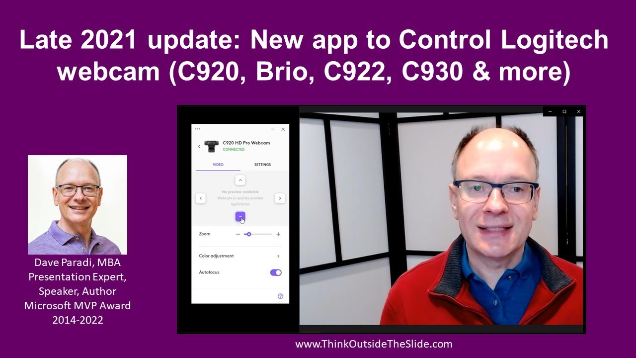 Late 2021 update: New app to Control Logitech webcam (C920, Brio, C922, C930 & more)