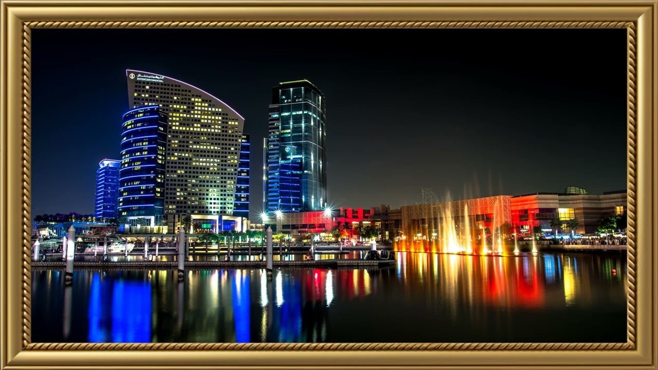Midnight City Reflections | Cinematic Urban Nightscape (4K Frame TV Art)