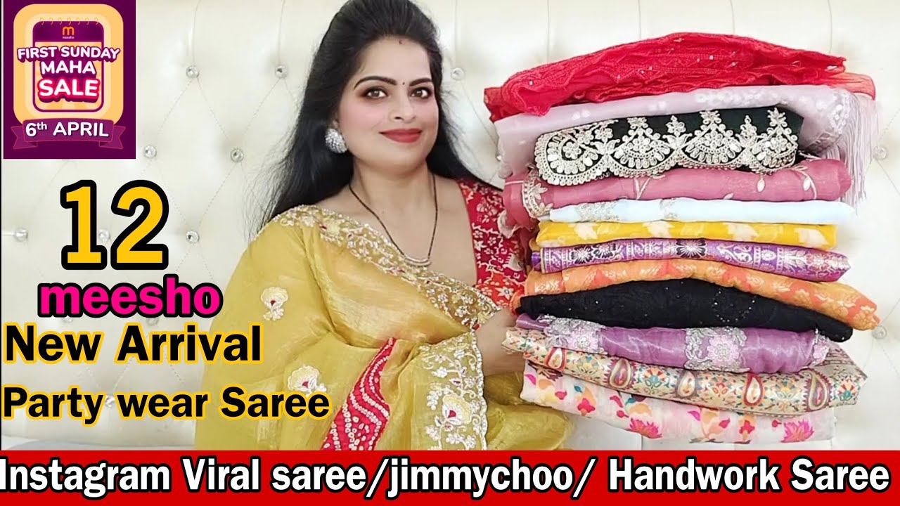 *MEESHO*Saree Haul |Partywear Special Saree| Meesho Jimmychoo/Handwork/Vichitrasilk/Net #sareehaul