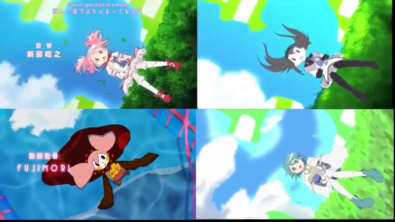 [MAD] Homura, Charlotte, Sayaka Ver. x Puella Madoka Magica OP Parody Side by Side Comparison