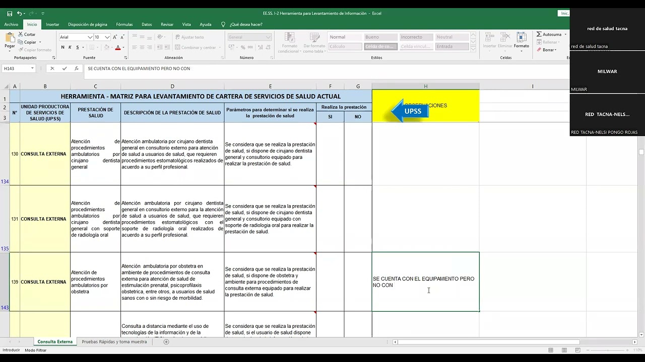 MATRIZ DE LEVANTAMIENTO DE CARTERAS DE SERVICIOS I 2