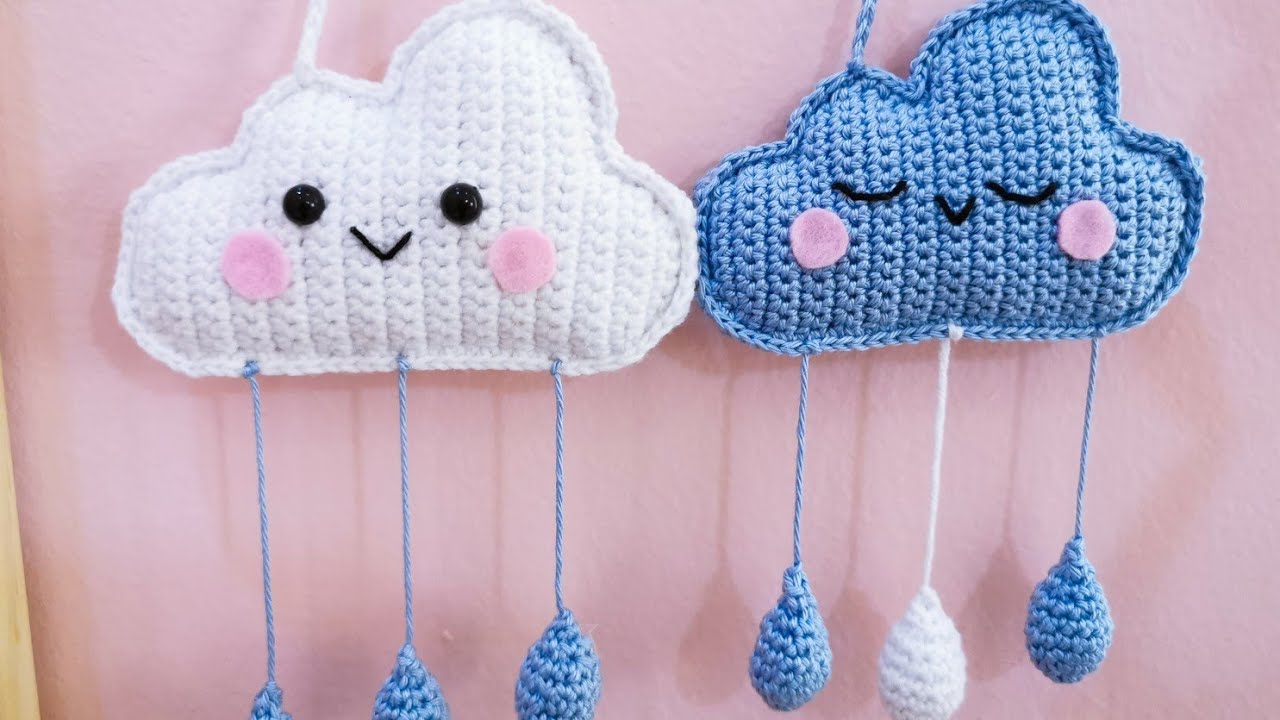 تعليقه جداريه غيمه بالكروشيه |How to Crochet a cloud