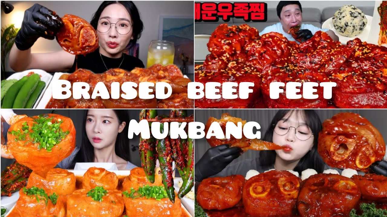 Braised Beef Feet MUKBANG!!!!🐄😊(compilation)