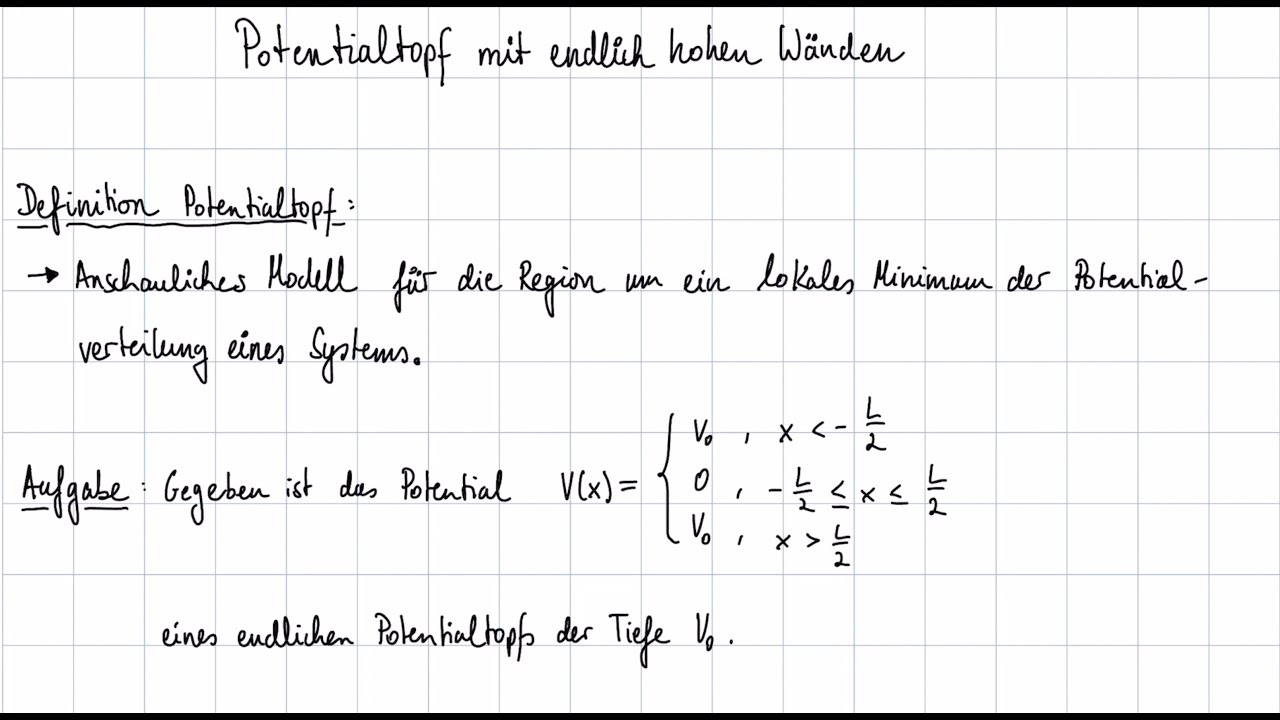 Endlich hoher Potentialtopf