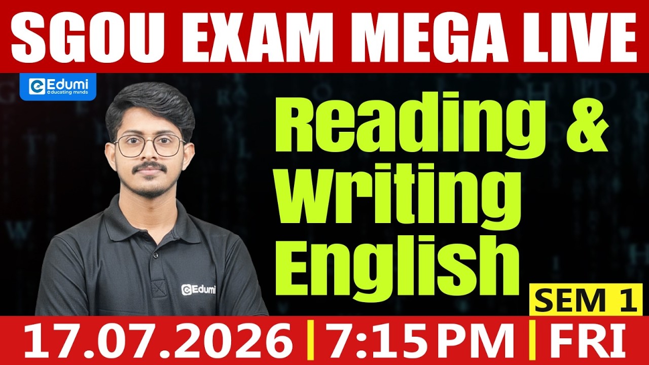 SGOU |SEM1|EXAM MEGA LIVE|READING AND WRITING ENGLISH|MR SAFEER