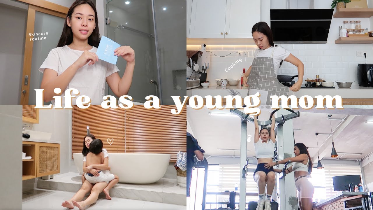 Life as a Mom | workout, cooking, bio aqua skincare review 💆🏻‍♀️