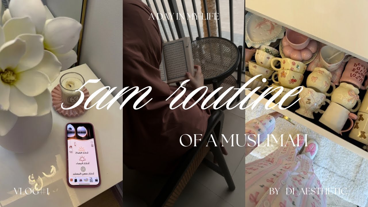 5 AM ROUTINE OF A MUSLIMAH🌷✨Fajr prayer,morning adhkar📿,breakfast🍳Muslimah peaceful morning routine🌅
