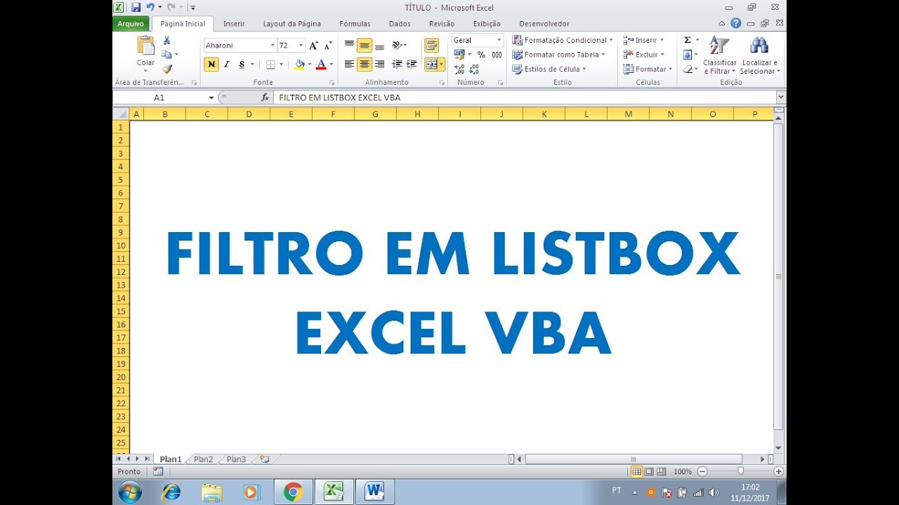 Filtro em Listbox Planilha Excel VBA com OPÇÕES de MARCAÇÃO em CHECKBOX
