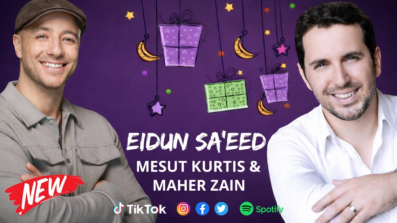 Mesut Kurtis & Maher Zain - Eidun Saeed | Official Lyric Video | مسعود كرتس و ماهر زين - عيدٌ سعيد