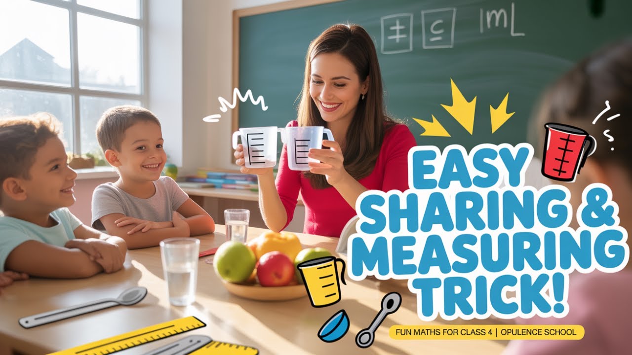 👉 Sharing and Measuring | Class 4 Maths Lesson | Fun Learning with Examples | Opulence School