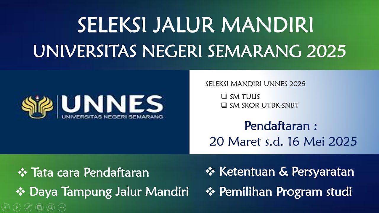 SELEKSI JALUR MANDIRI UNIVERSITAS NEGERI SEMARANG