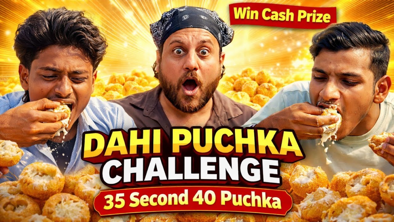 35 Second Mein 40 Dahi Puchka Challenge 😱 | Extreme Golgappa Eating Challenge
