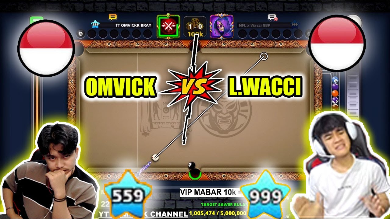 OMVICK VS L.WACCI TRICKSHOOT LEVEL MAX 999 8 BALLPOOL