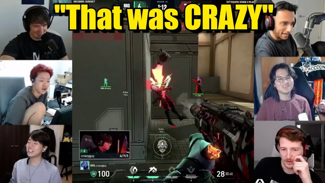 Valorant Pros streamers react to RRQ Crazyguy's ACE against T1