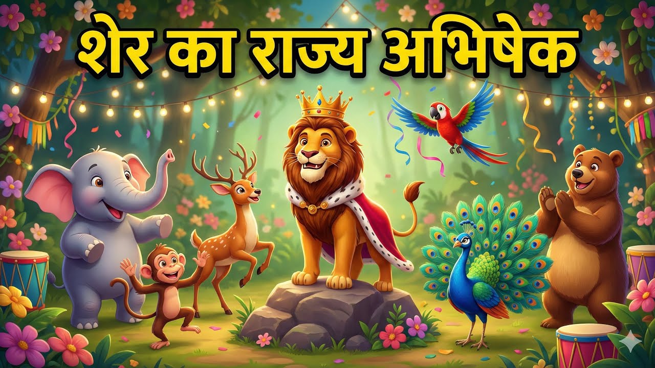शेर का राज्य अभिषेक 👑🦁 | 3D Jungle Utsav | Dance & Talent Show Story for Kids | #junglebook 