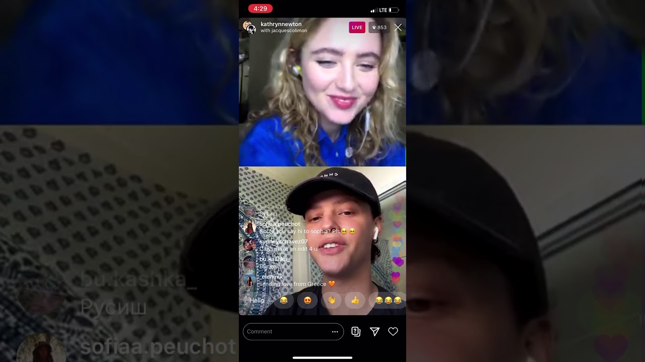Kathryn Newton & Jacques Colimon Instagram Live Part 2