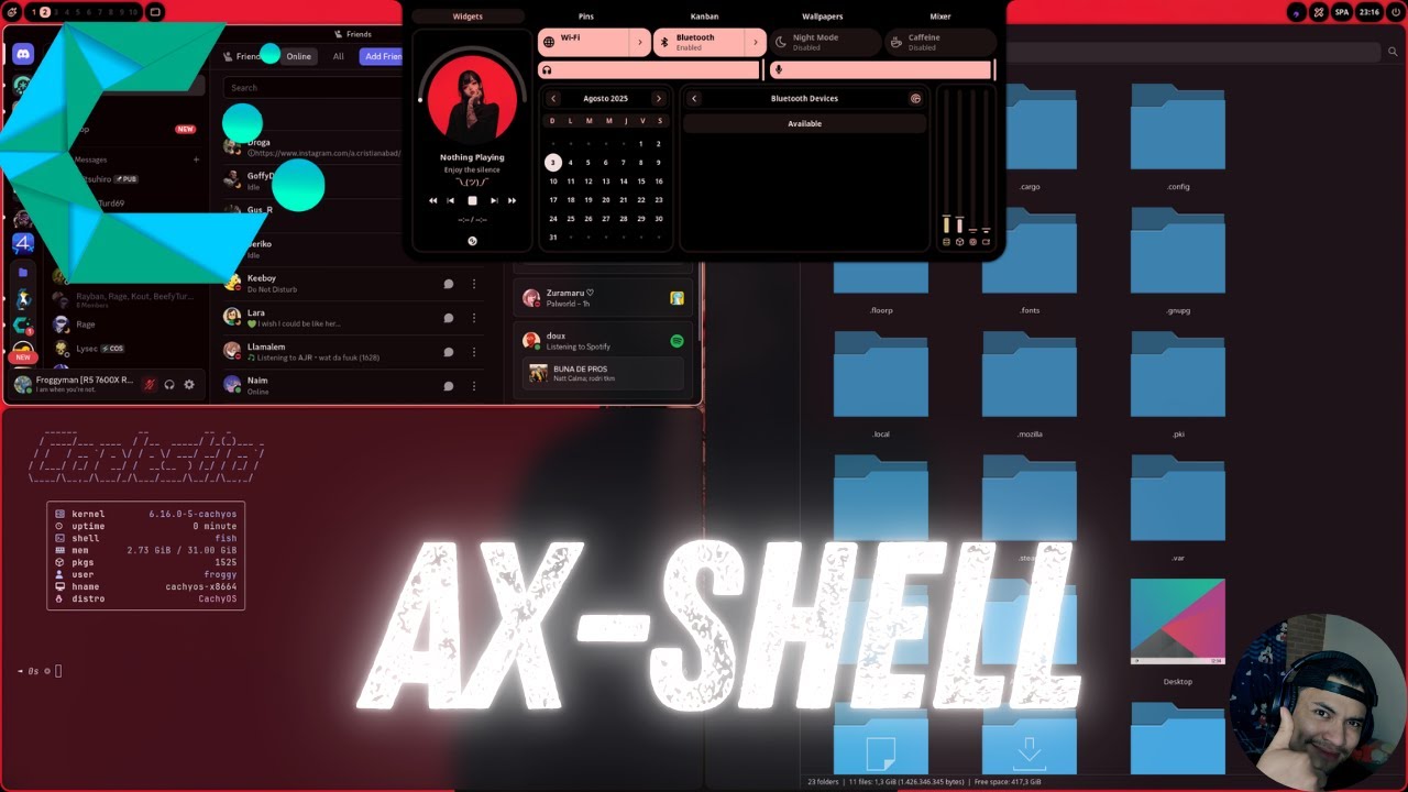AX-Shell & Hyprland Quick Look Ft Caelestia Dotfiles | Amazing Shell!