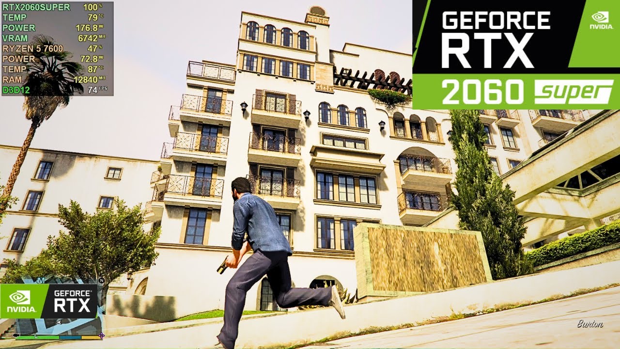 GTA 5 Enhanced RTX 2060 Super + Ryzen 5 7600 1080p Max RT & DLSS Tested