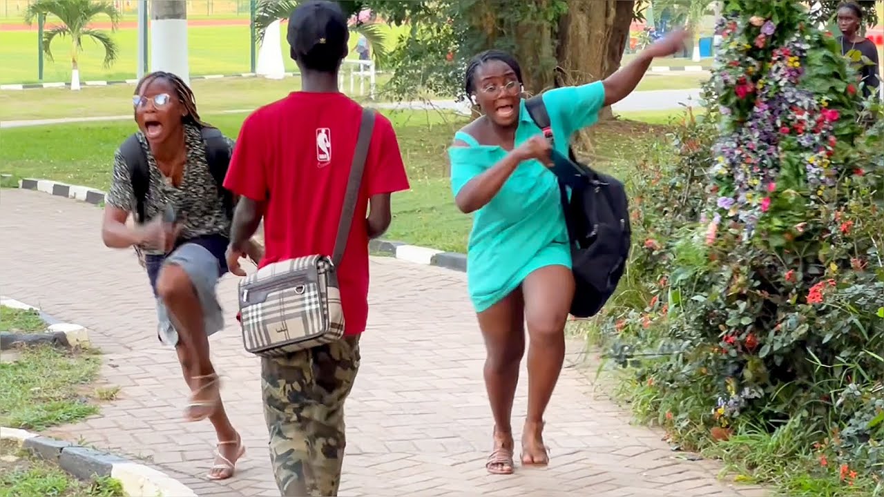Pretty ladies took off like planes! Bushman Prank