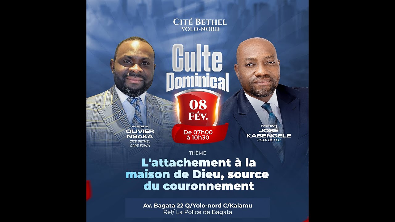 BIENVENUE DANS NOTRE CULTE DOMINICAL DU 08 FEVRIER 2026