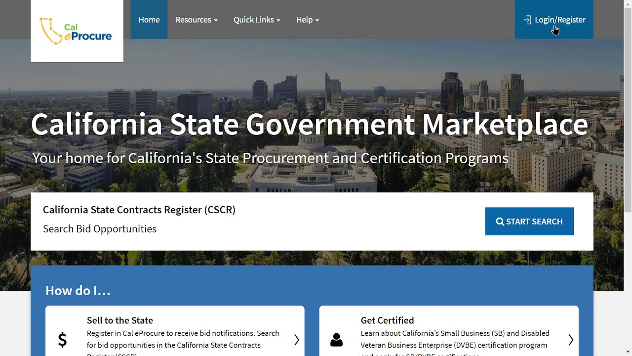 How to Register Your Business on Cal eProcure