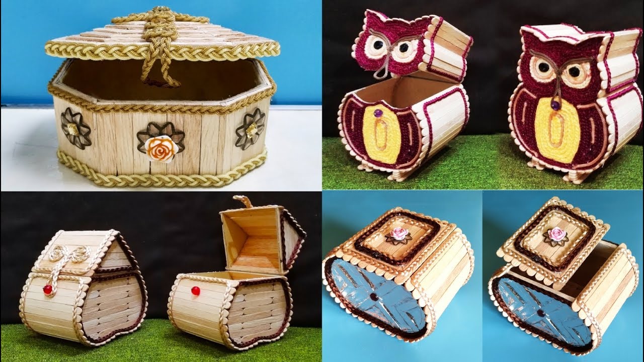 DIY, 4 Amazing Jewellery Box , Ice cream Stick Craft , popsicle stick crafts , jewellery box