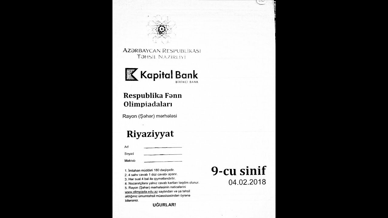 Riyaziyyat.Olimpiada 9-cu sinif (21-25) Whatsapp 070 229 29 90 Abune olaq...