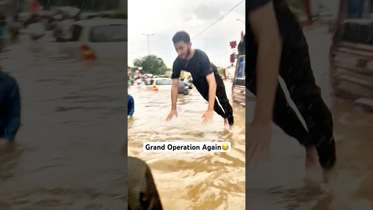 Again Viral Jump Grand Operation😂 #karachiweather #karachi #funny #barish #grandoperation