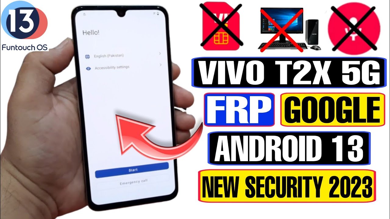 VIVO T2x 5G FRP Bypass Android 13 | New Security 2023 | VIVO T2x 5G Google Account Bypass Without PC
