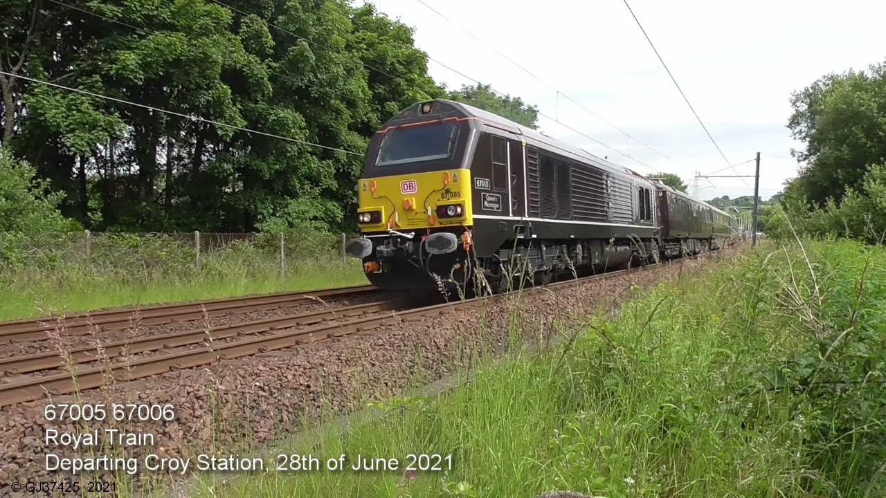 Royal Train departing Croy after the Queen & Prince William visit Cumbernauld: 28/06/21