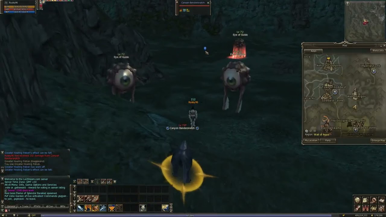 Lineage 2 Location Spot Farm spoil Scroll: Enchant Weapon (Grade A) EWA-Eye of Ruler lvl 74
