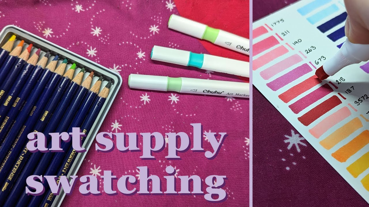 Christmas present ART SUPPLY HAUL pencils & markers ☆Chill swatching Ohuhu markers real-time☆