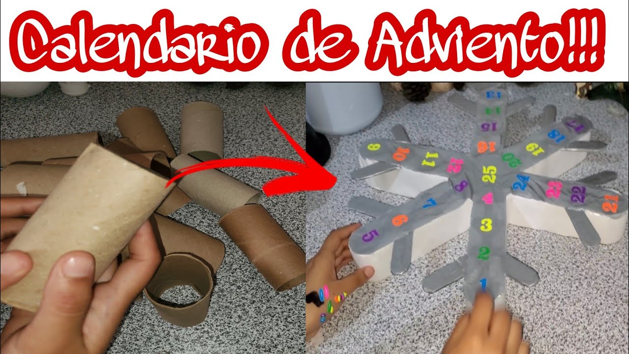 haz tu misma este divertido Calendario de adviento fácil con tubos de cartón