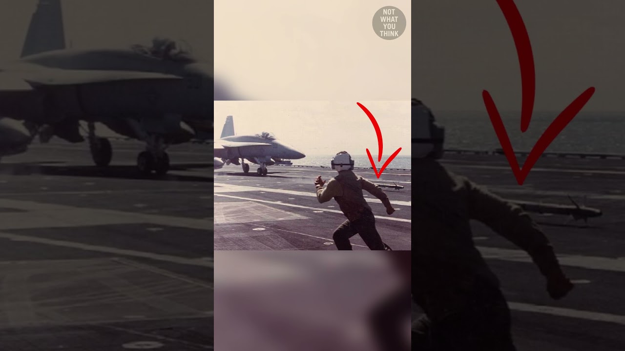 Missiles detach from aircraft during landing