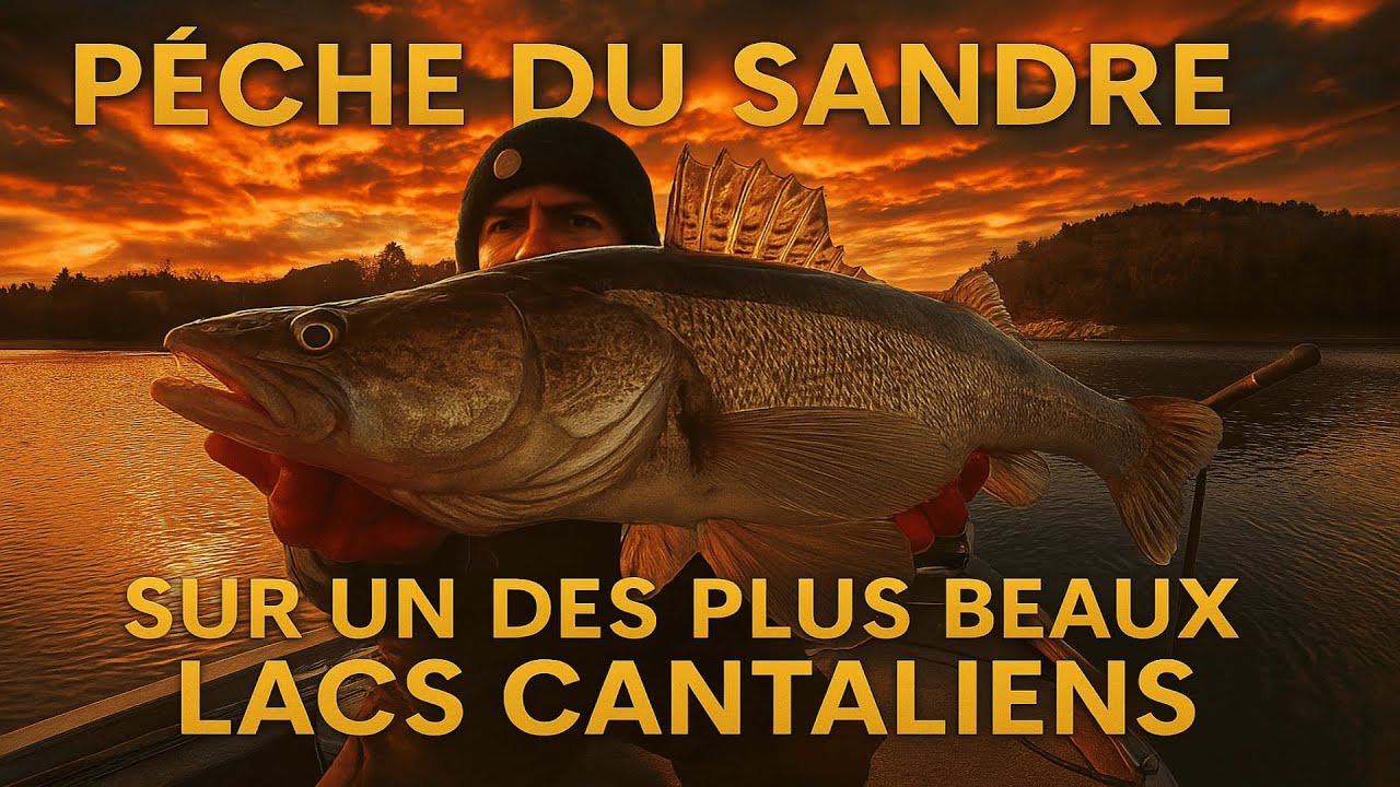 Pêche du sandre sur un des plus beaux lac du massif central