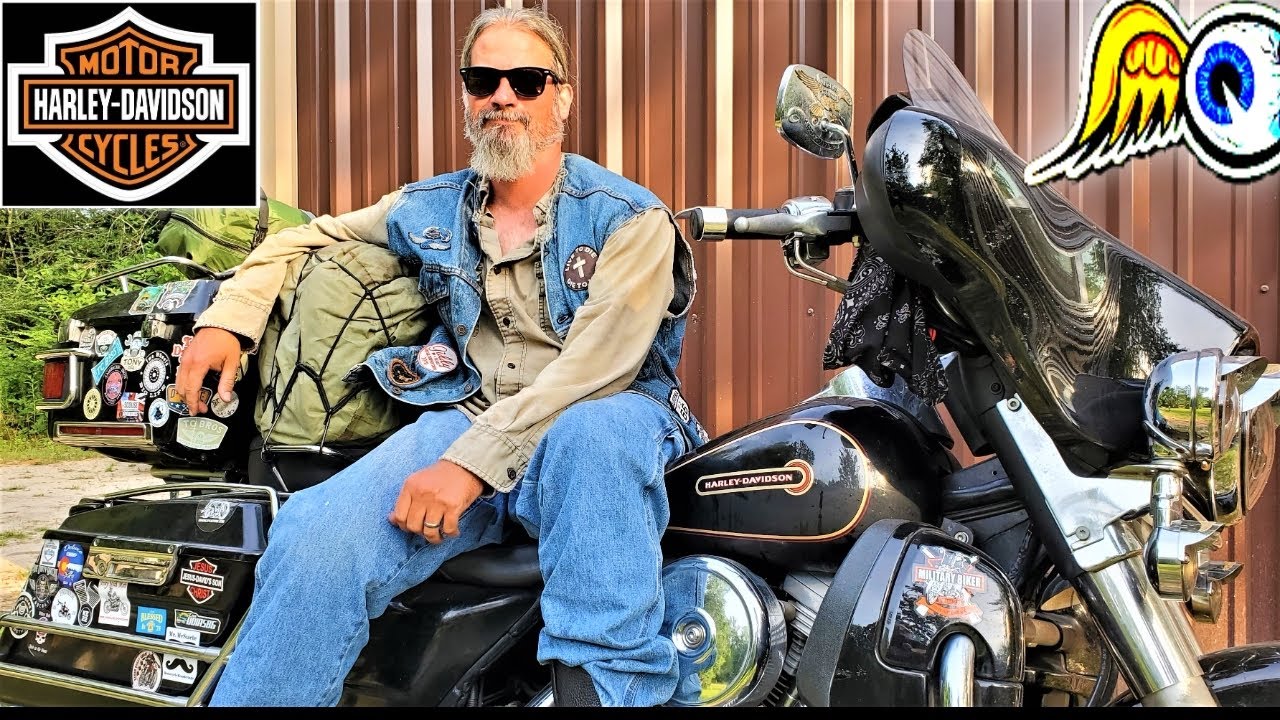 GOING HOMELESS On 1998 Evo HARLEY Davidson ELECTRAGLIDE Motorcycle Wandering NOMAD Biker For A Week