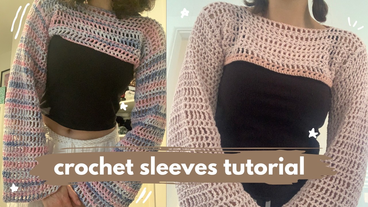 beginner friendly crochet sleeves tutorial | cute and easy crochet project!!