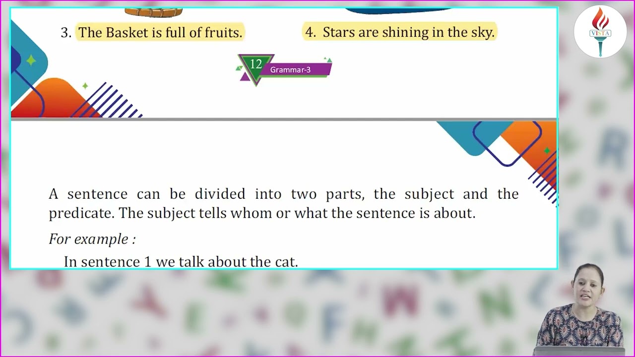 Ch 2 | Vista Books | Grammar  | Class 03 | Parts Of Sentences | For children