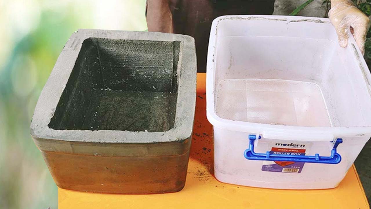 The Simplest Way To Make Beautiful Flower Pots From Plastic Containers And Cement By Mz Garden