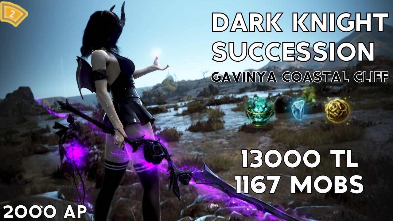 BDO | Gavinya Coastal Cliff | Dark Knight Succession | 13000/h 19 golems | 2000ap NO BSR | LV2