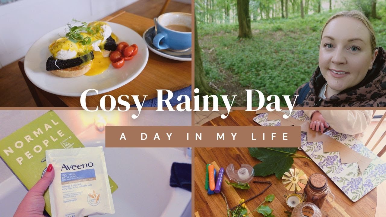 Cosy rainy day vlog | walk in the rain, coffee shop visit, comfort food and relaxation!