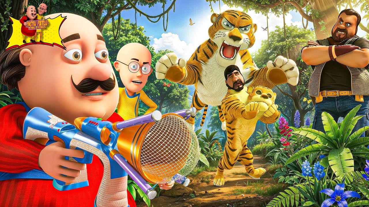 Bhago Bhago! Sher Aa Gaya Sher😱 | Motu Patlu Science City | Motu Patlu |